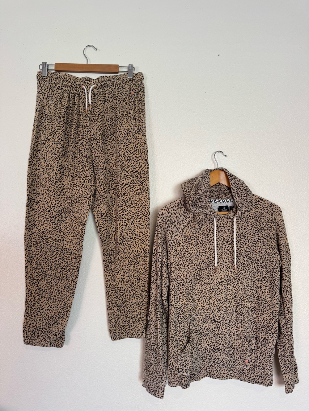 Volcom Leopard-Print Hoodie in Tan & Black
